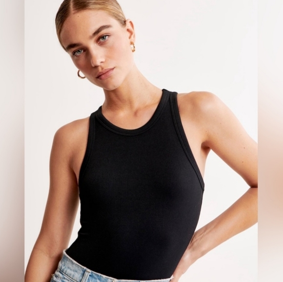 Abercrombie & Fitch Tops - NWT Abercrombie Seamless Rib Fabric High-Neck Bodysuit in Black, sz XS